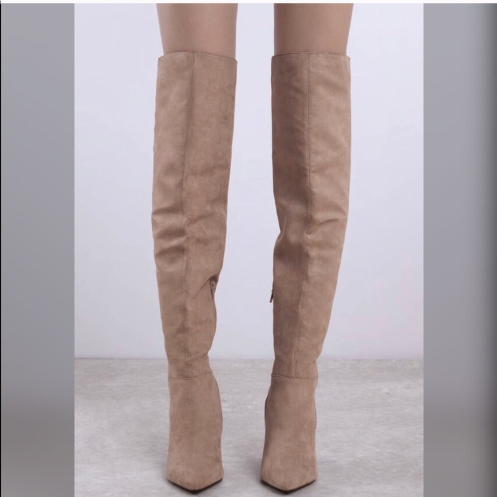 Taupe Thigh High Boots